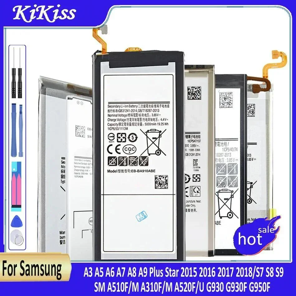 Battery For Samsung Galaxy A3 A5 A6 A7 A8 A9 Plus Star 2015 2016 2017 2018/S7 S8 S9 SM A510F/M A310F/M A520F/U G930 G930F G950F