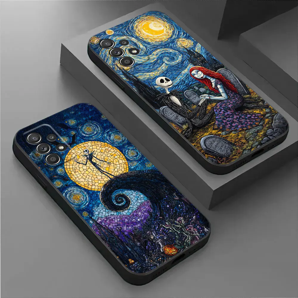 

Halloween For Samsung Galaxy A56 Case A36 A26 A17 A16 A07 A55 A54 A52S A53 A51 A34 A35 A33 A32 A72 Jack Sally Skellington Cover