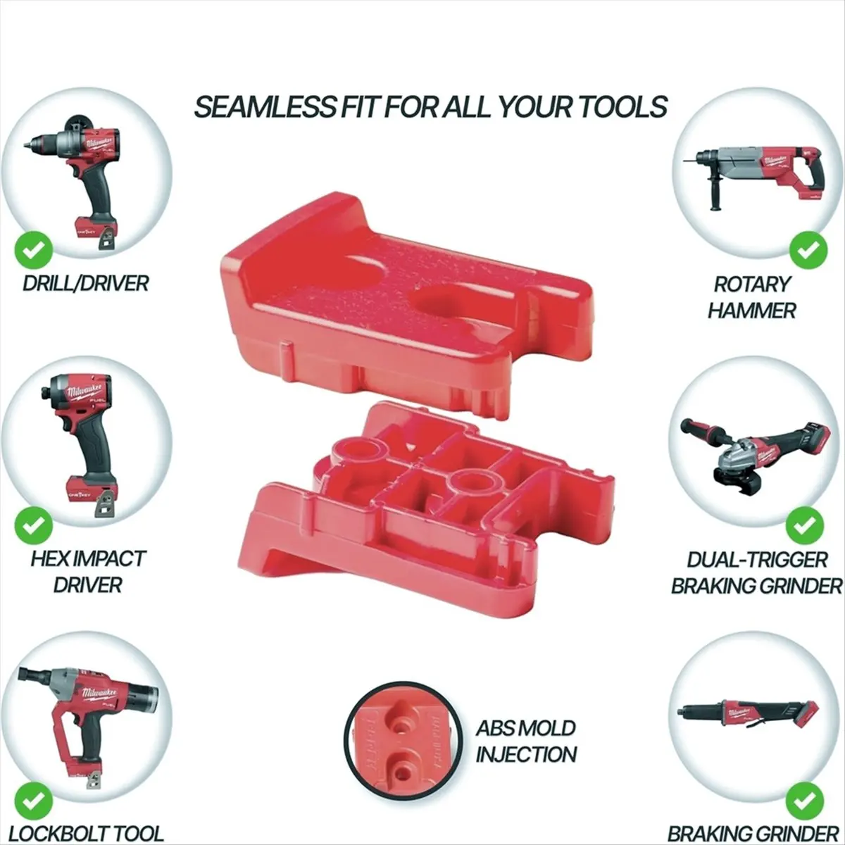 HOME USE-A 6 Pack Tool Holder for /18v Cordless Tools - Tool Organizer for Drill Holder with Screws
