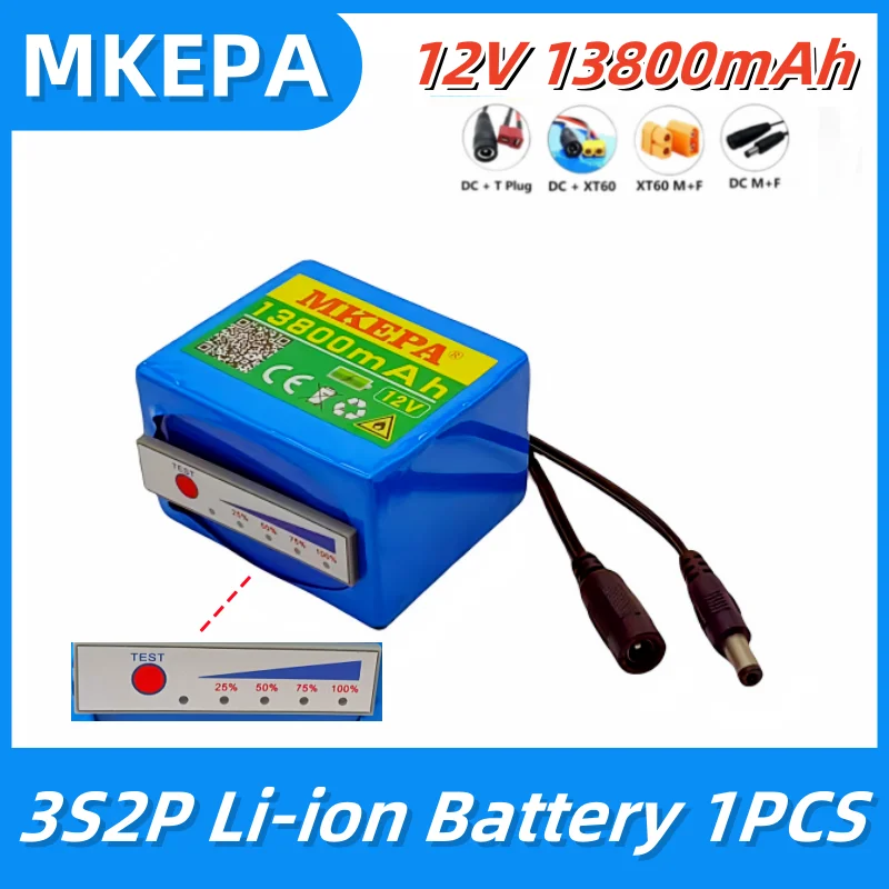 New Portable 12V 13800mAh Battery Rechargeable Lithium lpega Ion Battery Pack big Capacity DC 12.6v 13.8Ah CCTV Cam Monitor