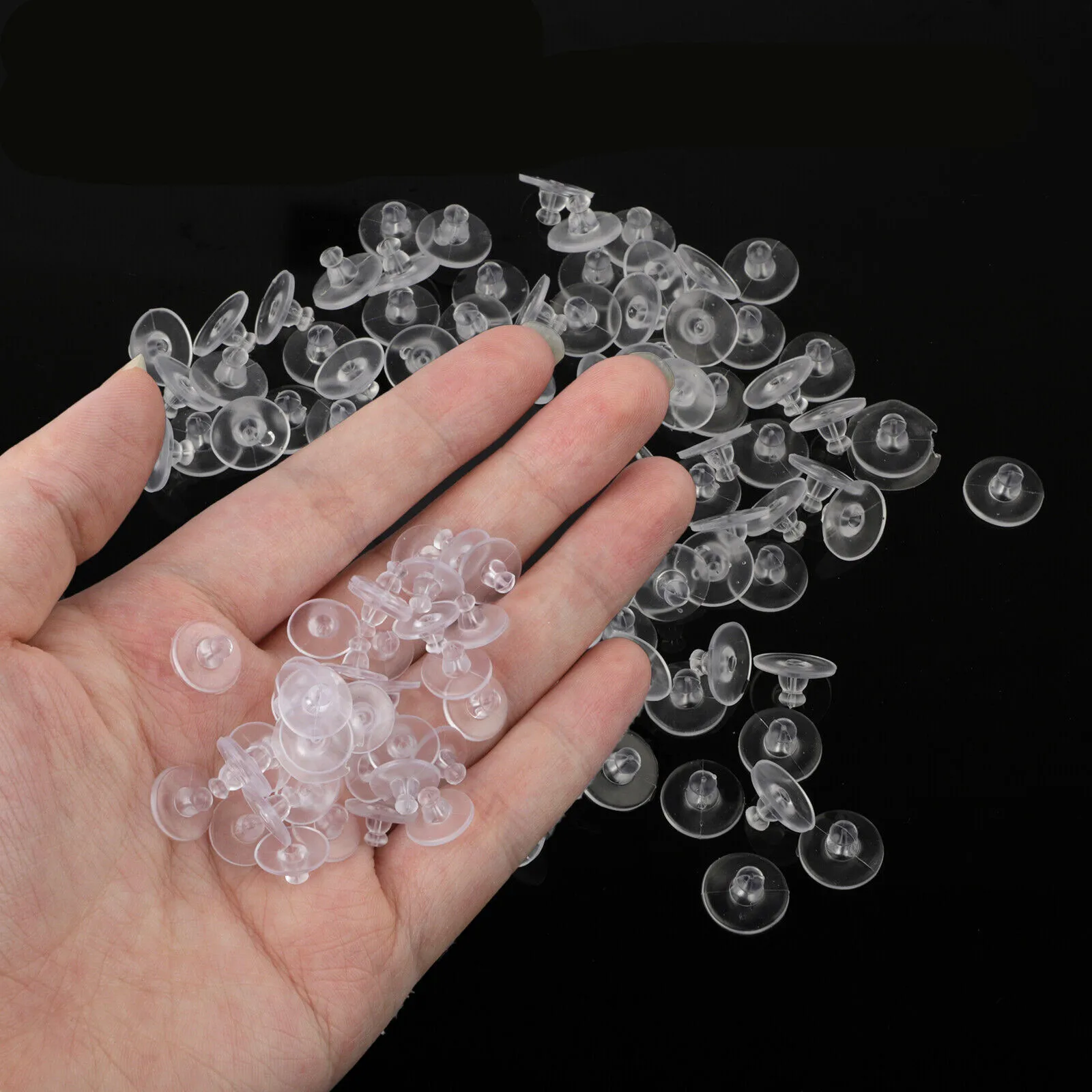 100Pcs Ear Plugs Silicone Earrings Back Stopper Ear Plug Blocked Caps DIY Jewelry Making Findings Transparent Handmade Accessory