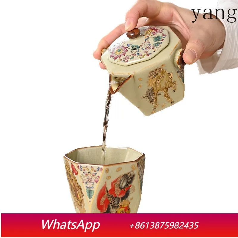 

cx enamel color, one cup per person, exquisite octagonal pot, single pot, high-end tea maker