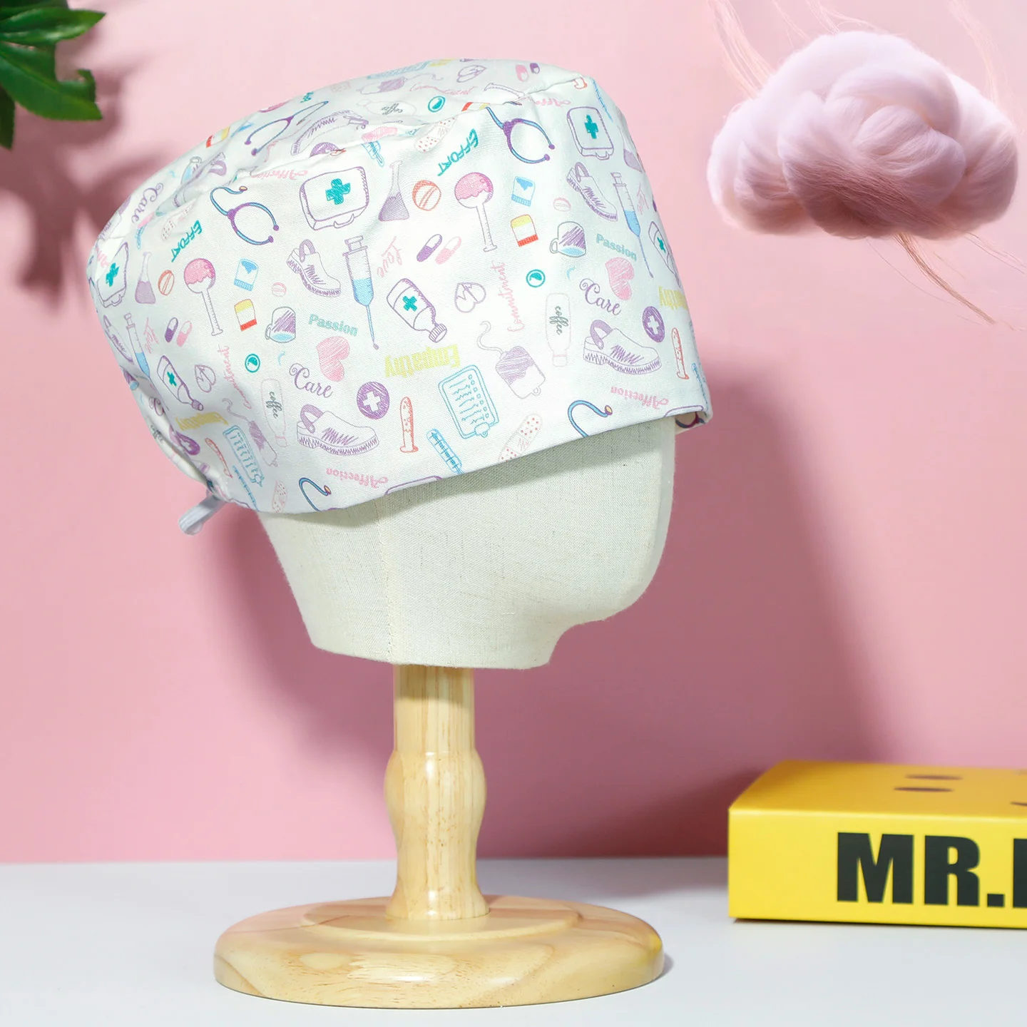 Bonnets chirurgicaux pour médecins et infirmières, bonnets pour cheveux longs, couvre-chefs médicaux et dentaires, chapeaux en coton à motifs de dessins animés pour femmes, hôpital, clinique K1160