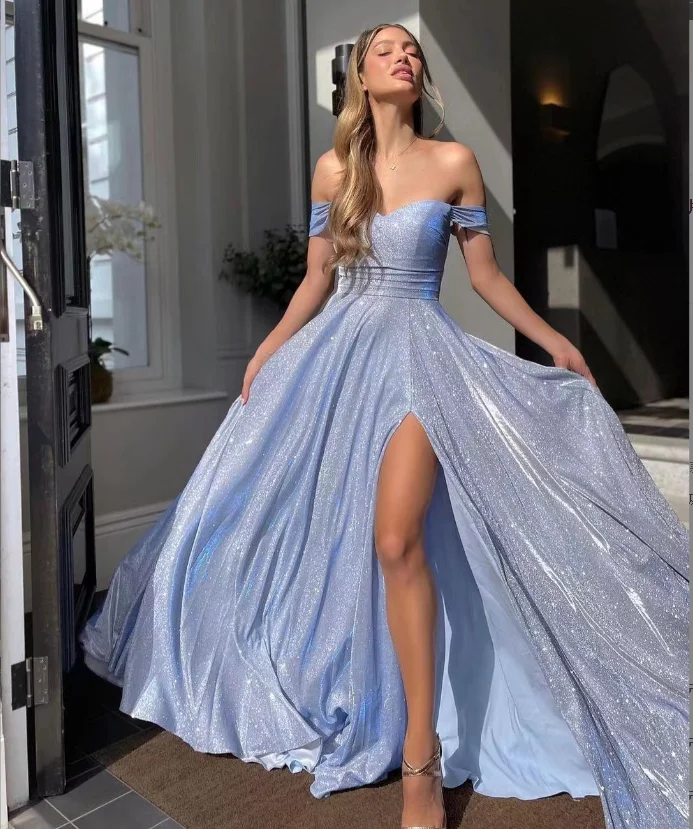 

2024 Fashion Spring and Summer New Women's Sexy Hot Stamping Wrapped Chest Split Party Dresses Pink Floor Length Dress