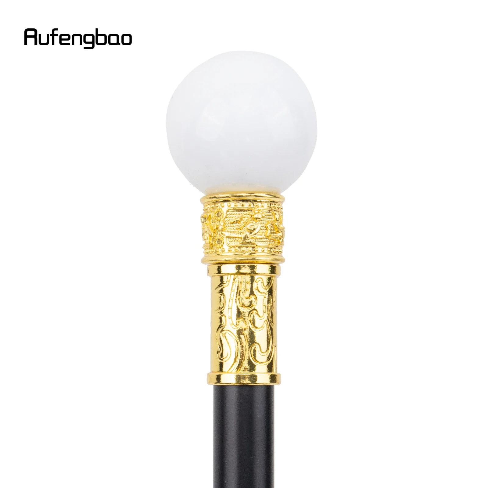 الأبيض الاصطناعي الراتنج الكرة عصا للمشي موضة ديكور عصا للمشي شهم أنيقة تأثيري قصب Crosier 95.5 سنتيمتر