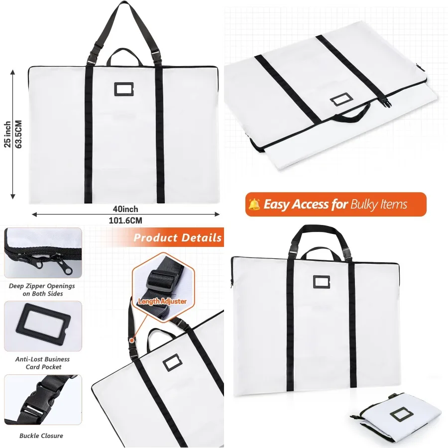 Большая сумка для художественного портфолио, легкая нейлоновая сумка на плечо 24 x 36 дюймов с ручкой и молнией для эффективного эскиза плаката