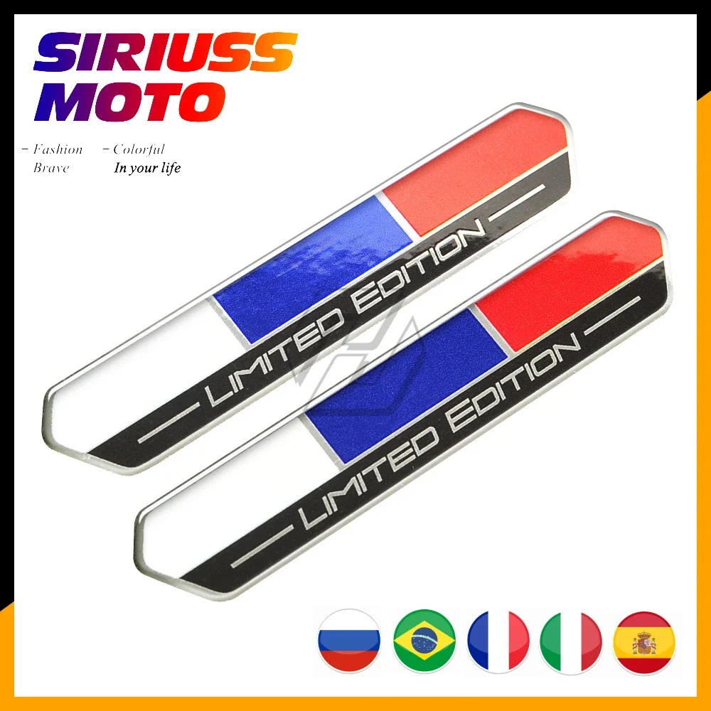 

Russia Flag Limited Edition Sticker Motorcycle Tank Decal Italy Brazil Spain France Flag Stickers for Motorbike for Car Styling