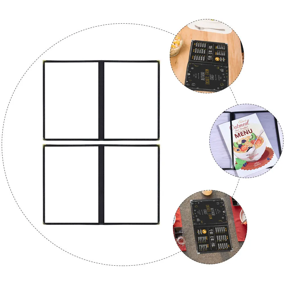 

2pcs Pvc Covers Foldable Durable Transparent Restaurant Holders For Cafe Bar Hotel Ktv 2 Panel Menu Cover Menu Sleeve