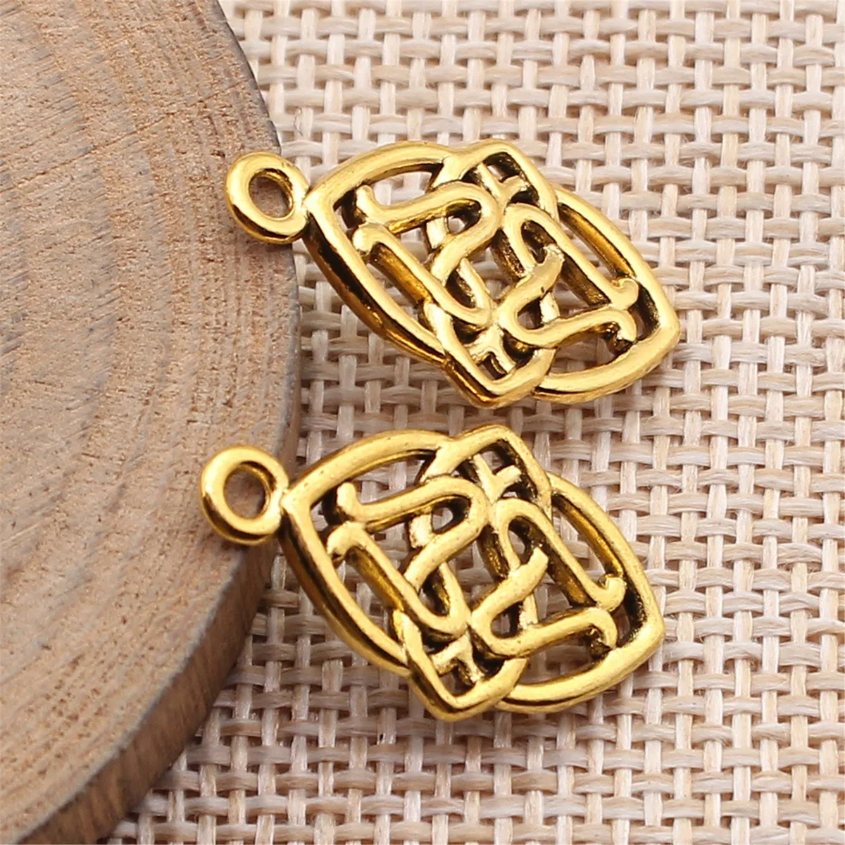 Celtic Witch Knot Charms Interlace Talisman Pendants Mini Small Irish Amulet For Earrings DIY Craft For