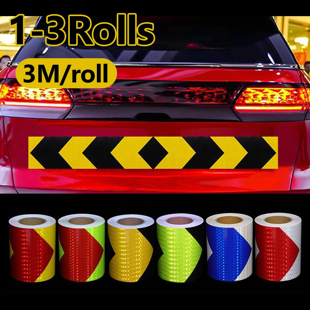 

3M Car Reflective Tape Auto Safety Warning Mark Tape High Intensity Reflective Strip Waterproof Arrow Sticker For Car Truck Moto