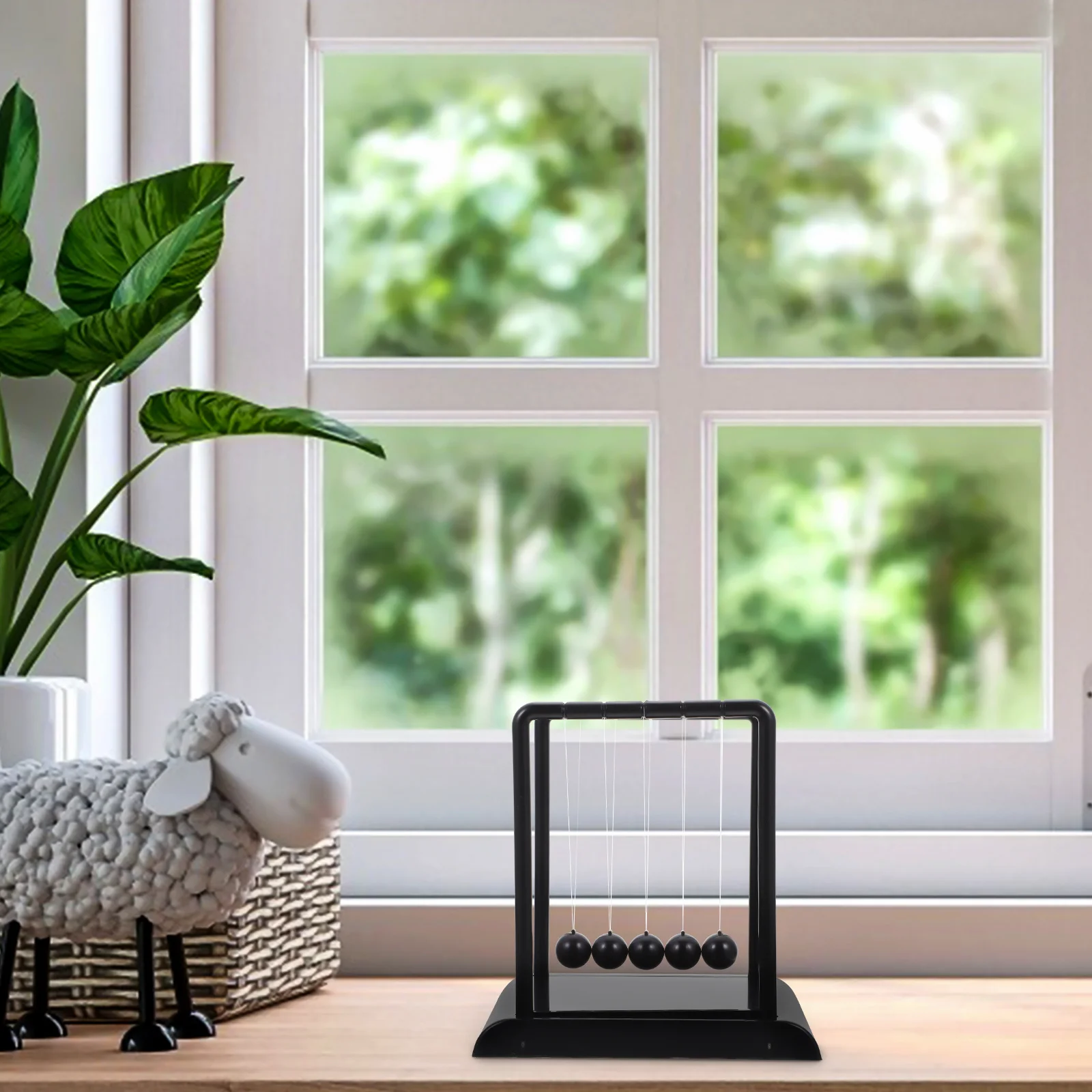 

Balance Ball Black Desktop Decoration Unique Chic Scientific Desk Ornament Creative Home Office Enlightenment