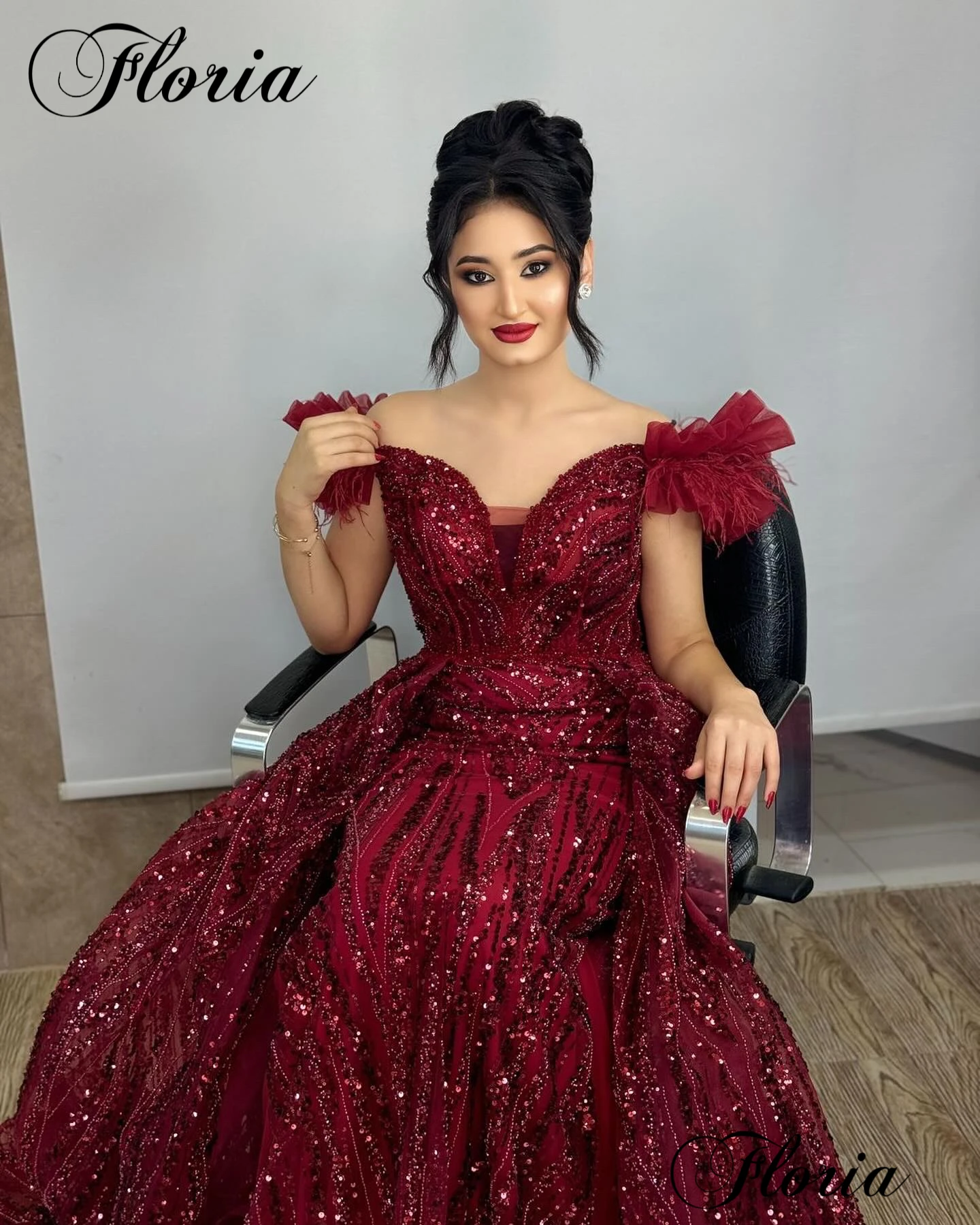 Burgundy Sweetheart Celebrity Dresses Mermaid Off Shoulder Vintage Red Carpet Runway Dresses Vestidos De Noche Evening Dresses