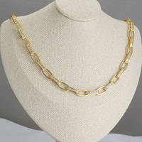 ZHUKOU simple link shape necklaces for women Trendy 2023 new in necklace women fashion choker Jewelry wholesale VL280