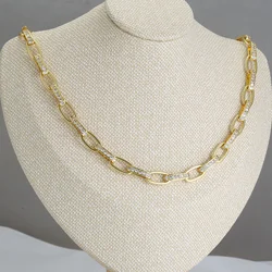 ZHUKOU simple link shape necklaces for women Trendy 2023 new in necklace women fashion choker Jewelry wholesale VL280