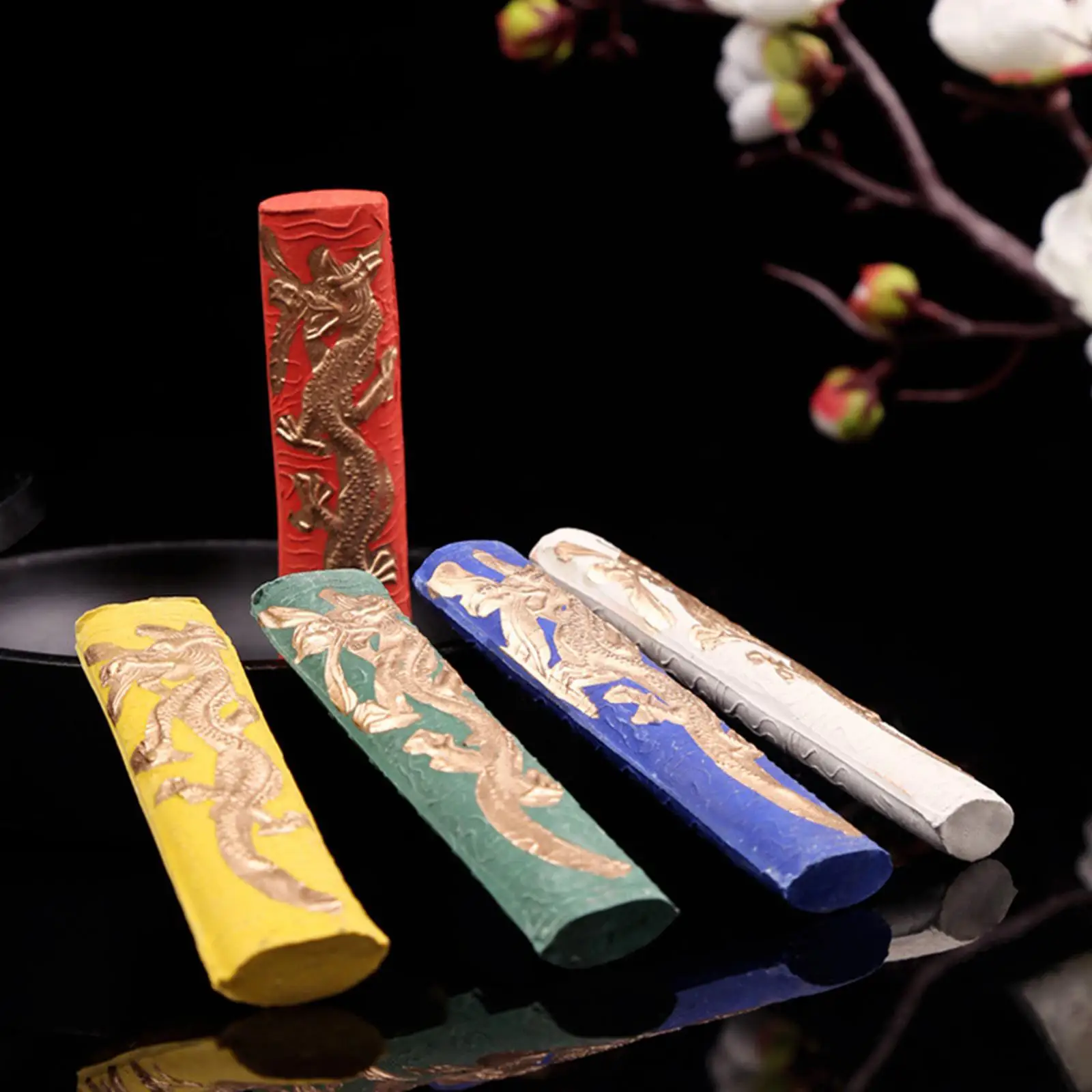 7x Chinese Color Ink Block Calligraphy Inks Pigment Ink Sticks Set Paint Solid Inks for Crafts