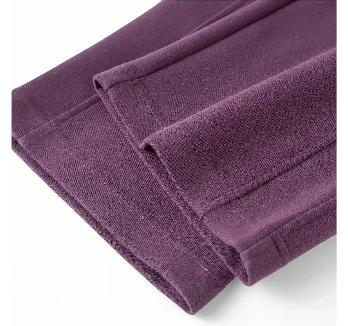 Gerade geschnittene, weit geschnittene Hose in Merlot-Lila, schlankmachend, für Frühling und Herbst, locker fallend, sportliche Jogginghose im koreanischen Stil. – Detail 12