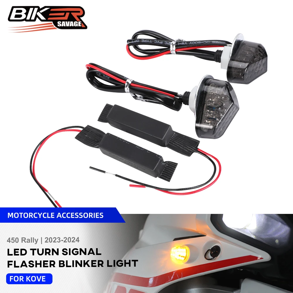 

FOR Colove 450 Rally Front LED Turn Signal Light For KOVE 450 Rally 2023-2024 12V/0.6W Motorcycle Indicator Lamp with Resistors