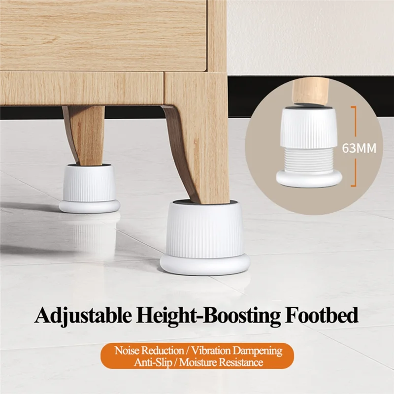 ABKS-Universal Anti Vibration Pads Home Furniture Feet Mat Bumper Slipstop Silent Skid Riser Self-Adhesive 4 Pack
