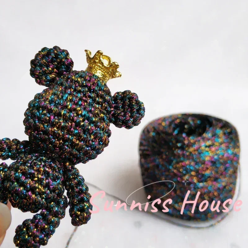 

50g Glitter Sparkle Metallic Yarn， Hollow Gold Silver Yarn for Knitting Crochet DIY Bag Toy Hat Materia Thread