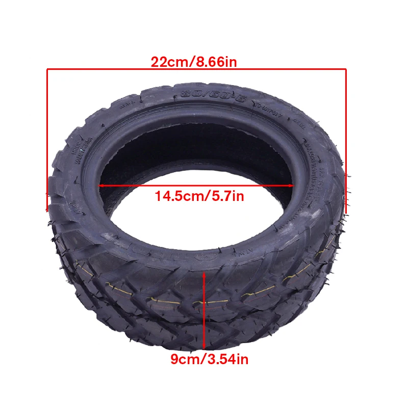10 Inch 80/60-6 Tubeless Vacuum Tyre with Valve for KUGOO M5 FLJ C11 T11 Curuss R10 Solar P1 Electric Scooter Tire Wheel Parts