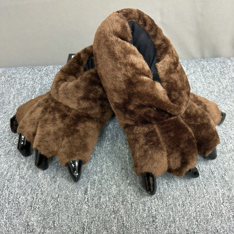 Disfraz de Cosplay de felpa para Halloween, zapatos peludos con pata de Animal, zapatos para niña y gato, bonito traje de peluche con pata de gato, calcetín para pie de Animal, regalo de Navidad