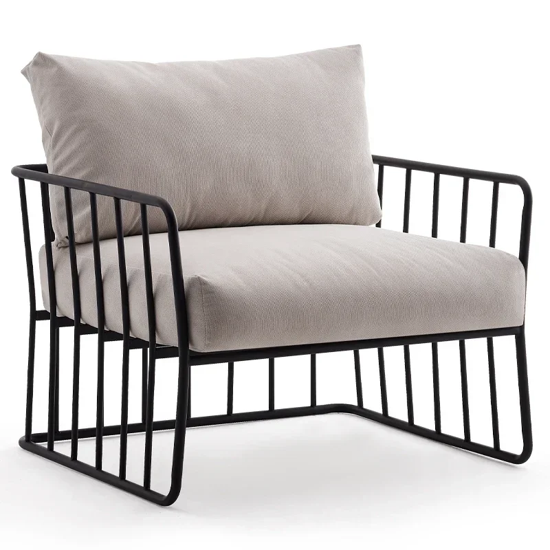 

Wrought iron sofa simple Nordic clothing store small sofa sitting area cream wind leisure sofa chair