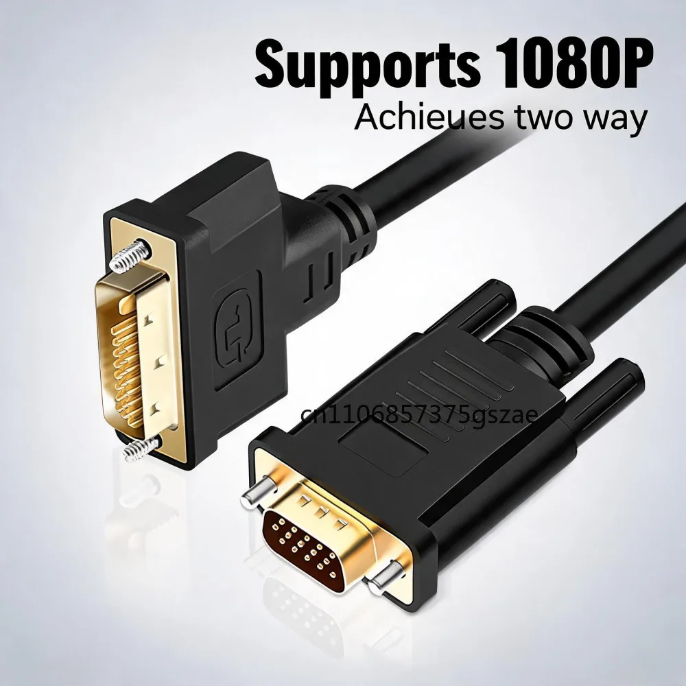 DVI to VGA Cable DVI 24+5 to VGA Adapter Cable Male to Male Support 1080P Full HD for PC DVD HDTV Monitor