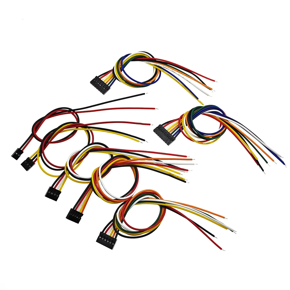 5PCS 2.0mm Single Ended Electronic Wire Terminal Connecting Line 2P/3/4/5/6/7/8pin 10cm/20cm 26AWG