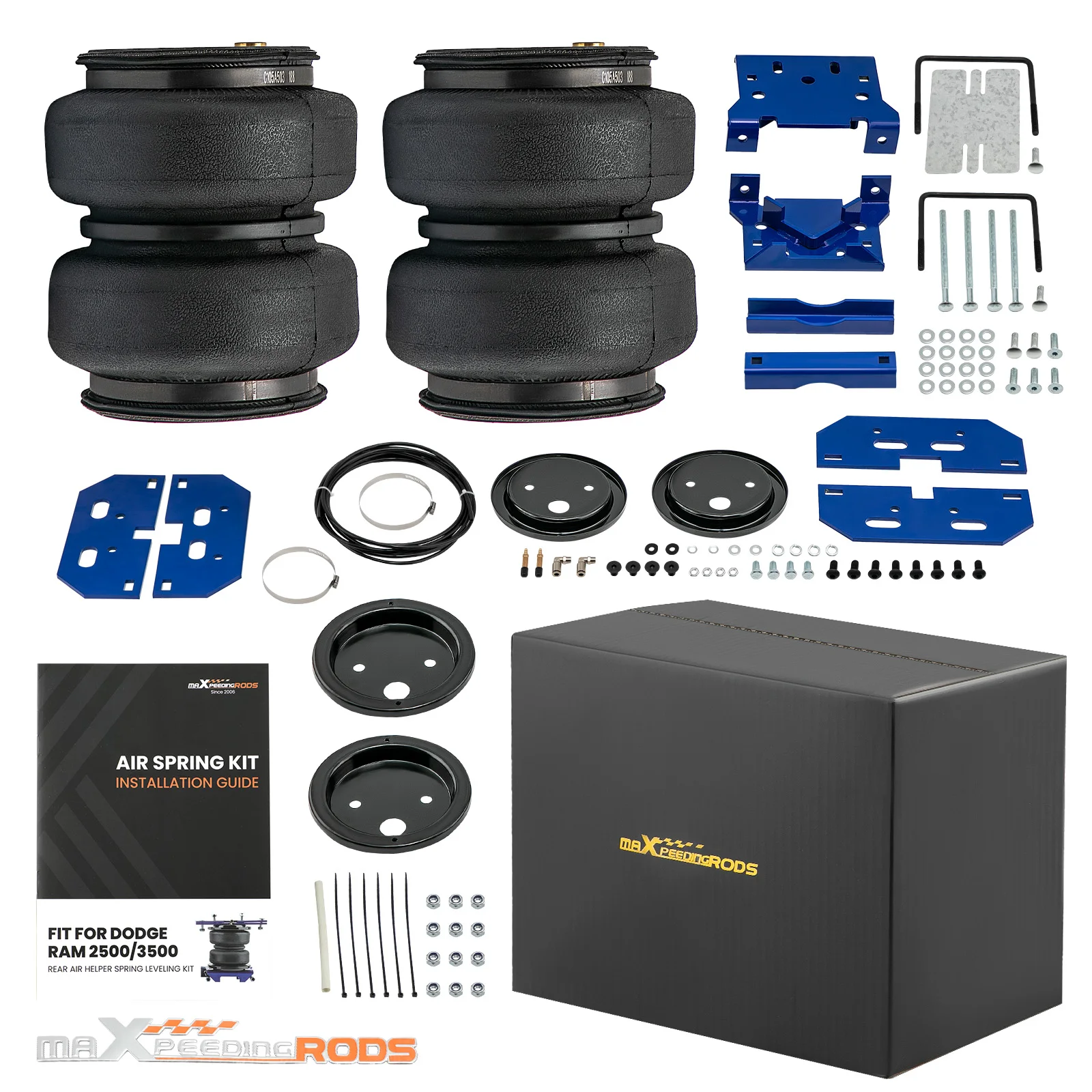 Kit de Bolsas de Suspensión Neumática Trasera de 5000lbs para Dodge Ram 2500 3500 2003-2011 2013 4WD