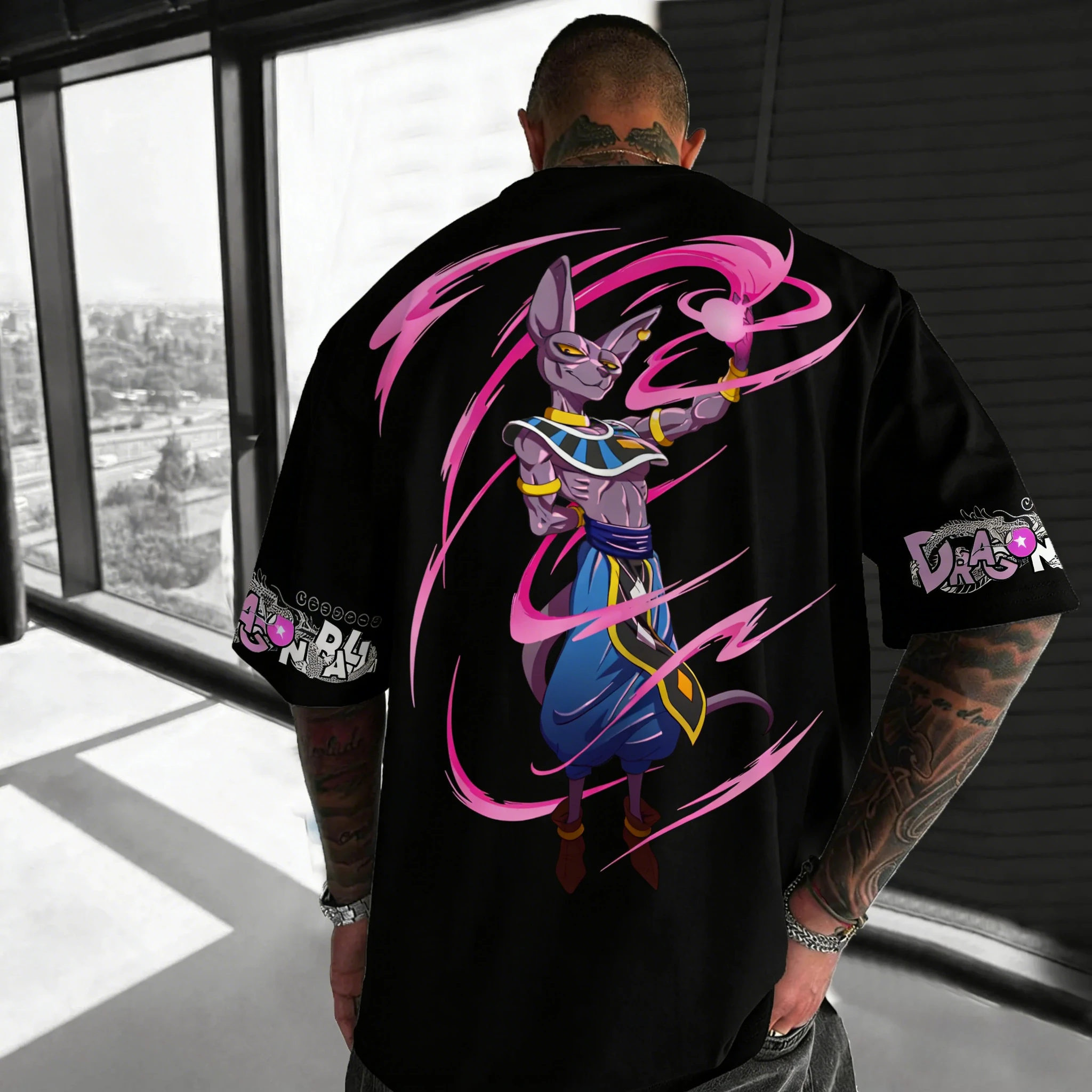 Neues Dragon Ball Anime Goku Rundhals-Kurzarm-2026-Bandai-Sommer-Herren-Sport-T-Shirt aus lockerer und atmungsaktiver Baumwolle