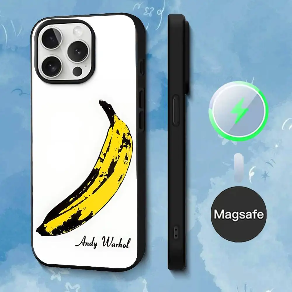 Casing Ponsel A-Andy W-Warhol Art Untuk iPhone 17,16,15,14,13,12,11,Pro,Max,Plus,Mini,SE4,E Pengisian Daya Nirkabel Magnetik Magsafe