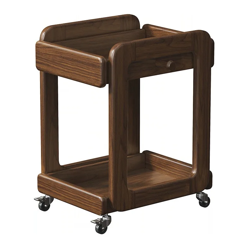 

Solid wood schoolbag shelf household trolley
