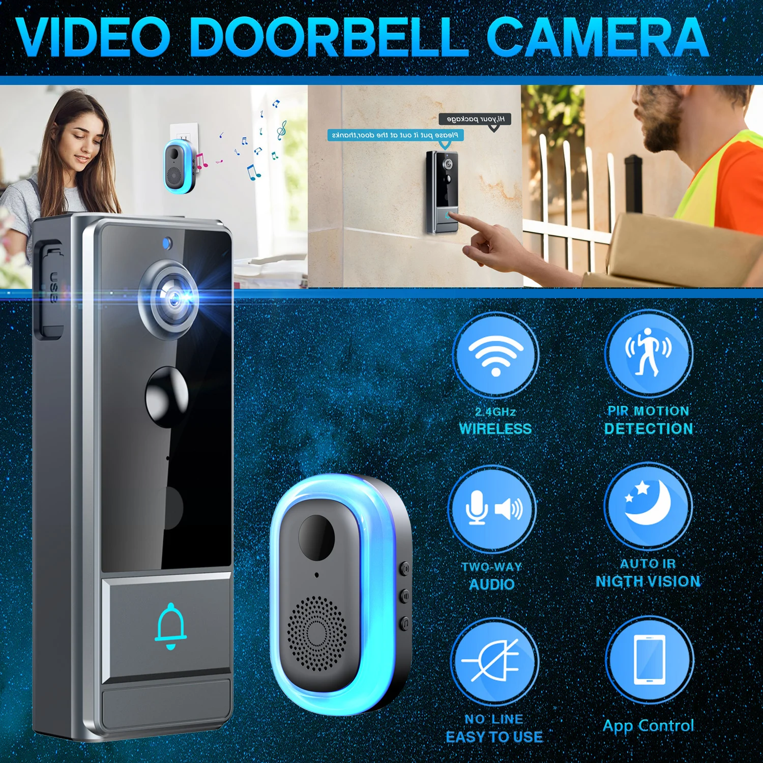 Draadloze slimme videodeurbel, - Smart Home Video Doorbell Enhanced Security With Smart Doorbell recensie en prijs