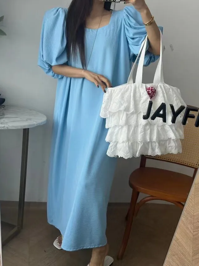 Été décontracté ample minceur femmes Dr Bubble Sve longue t-shirt Dr vent doux Sle taille haute a-ligne jupe