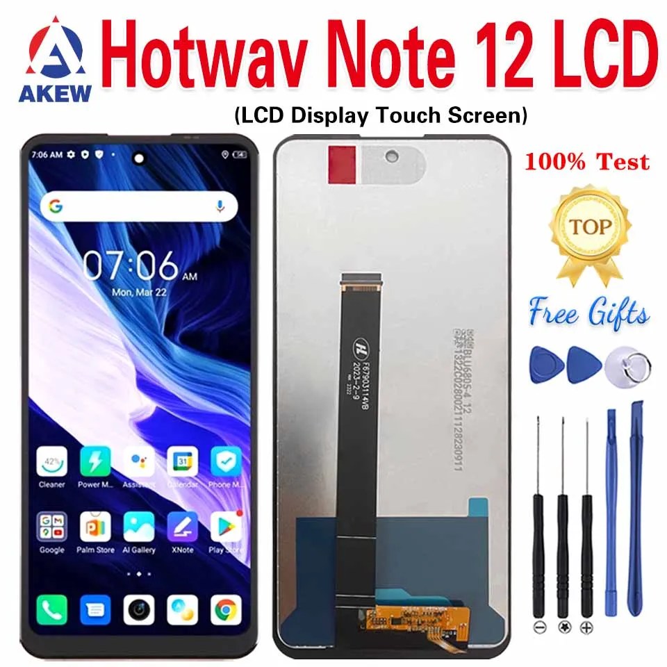 AKEW Original For Hotwav Note 12 Touch Display 100% Tested HOTWAV NOTE 12 LCD Screen Replacement  New Note12 Digitizer Assembly