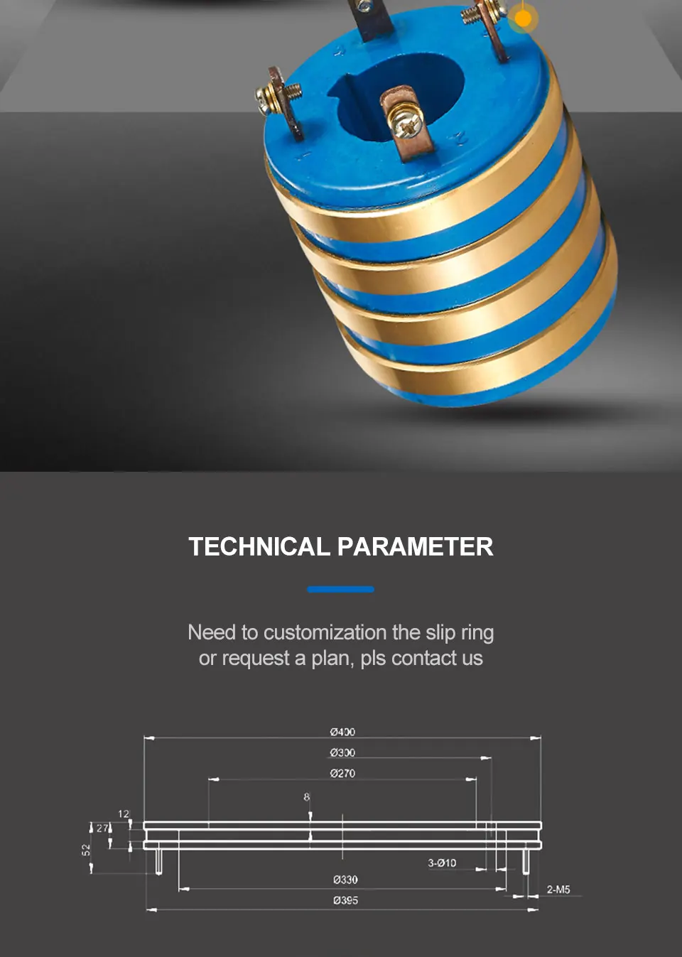 33A 70mm OD Traditioneller Schleifring und Kohlebürstenhalter-Set 8,5mm Ringbreite Leitfähiger Drehring für Geräte Jumpasit – Detail 5
