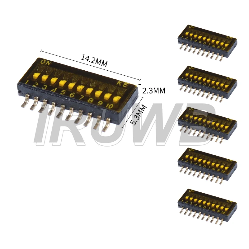 5PCS SMD SMT Slide Type Switch 1P 2P 3P 4P 5P 6P 8P 10P 1.27mm Position Way DIP Black Pitch Toggle Switch Black Snap Switch