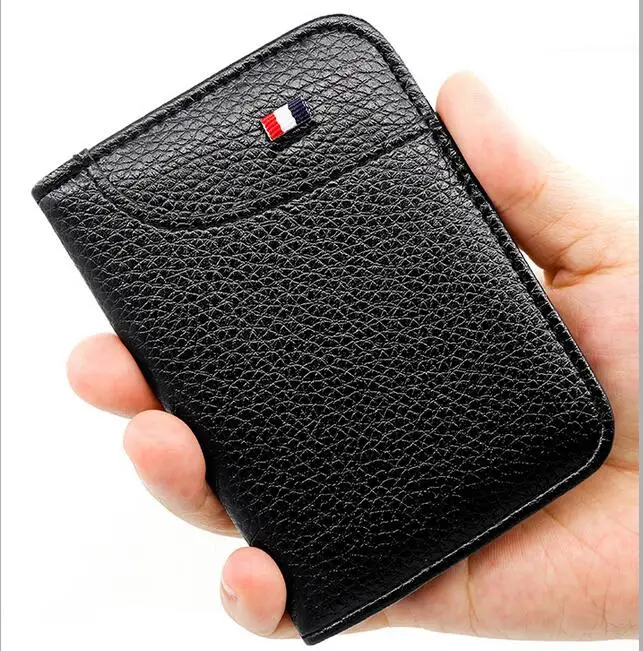 H014 New Wallet Men\'s Short Small Multifunctional  ID Card Holder PU Leather Business Men Purse Fashion High-quality Casual Bag