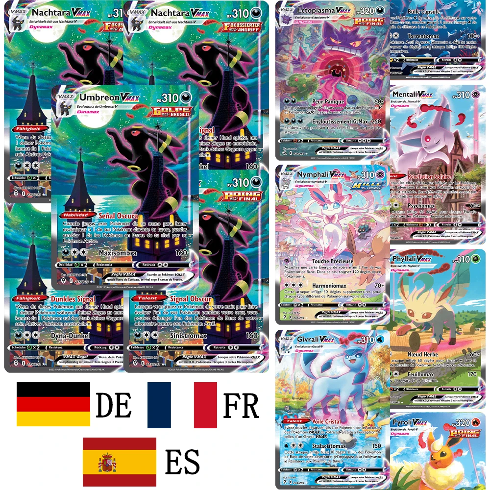 

Pokemon Ptcg DIY HOLO FOIL Card Umbreon Vmax - Evolving Skies Promo Cards Hobby Collectibles Game Collection Language: DE/FR/ES