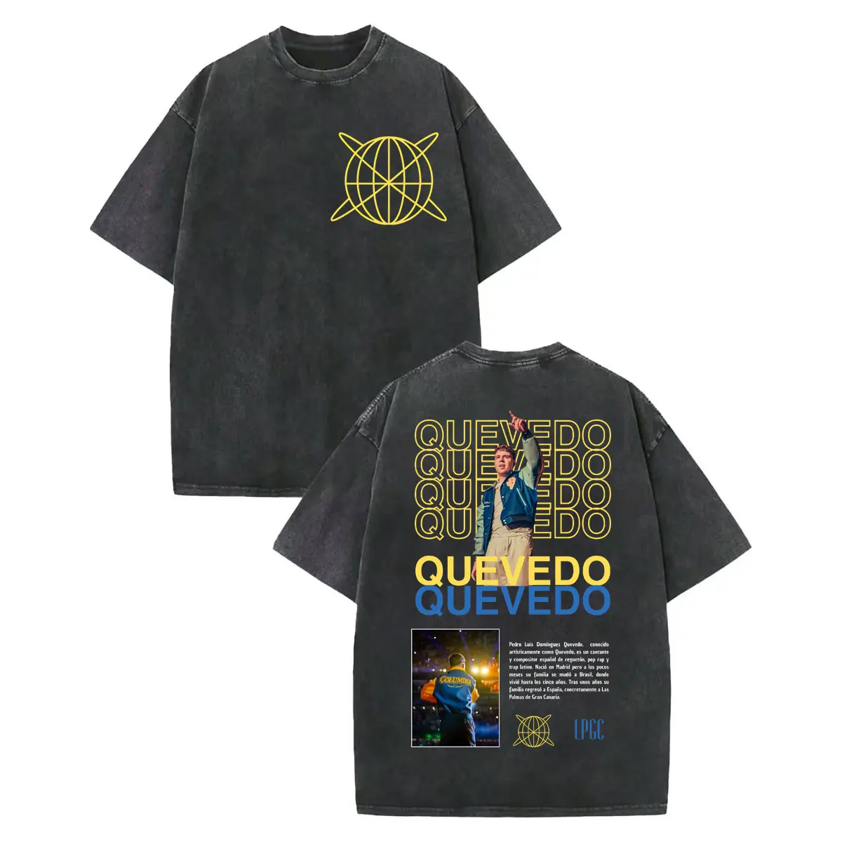 

Vintage Washed Rapper Quevedo Graphic T Shirts Harajuku Hip Hop Short Sleeve T-shirts Men Women Casual Fashion Oversized T-shirt
