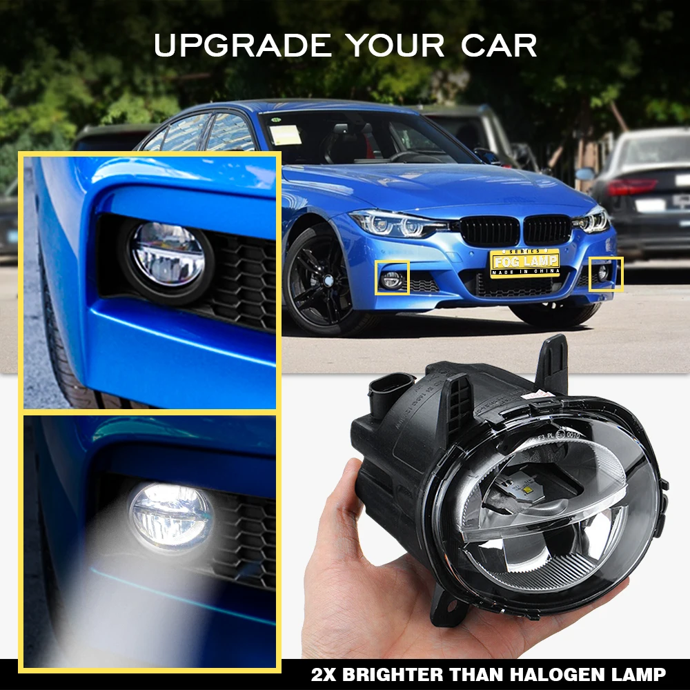 Para BMW Série 3 F20 F22 F30 F35 2012-2018 63177315559 63177315560   Luz de nevoeiro LED LED LightCar-styling Lâmpada de nevoeiro do para-choque dianteiro