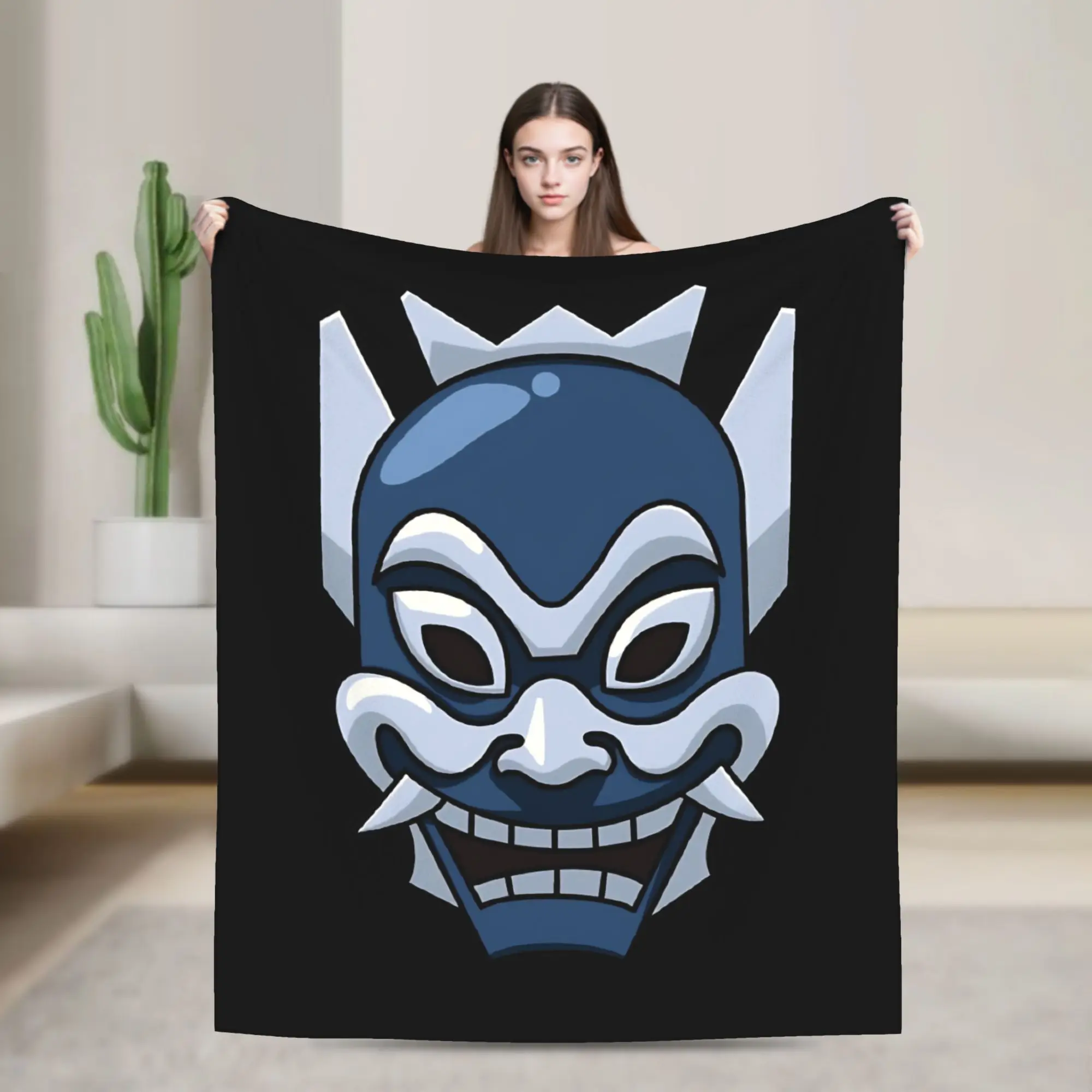 The Blue Spirit Zuko Fleece Throw Blanket Avatars Anime Airbenders Blankets for Bed Office Soft Bedding Throws