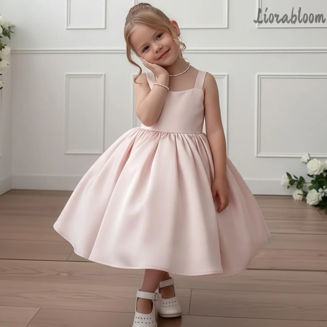

Custom Multi-Color Flower Girl Dress Custom Formal Knee Length Gown Full Skirted Dress Girls' Flower Girl Evening Gown