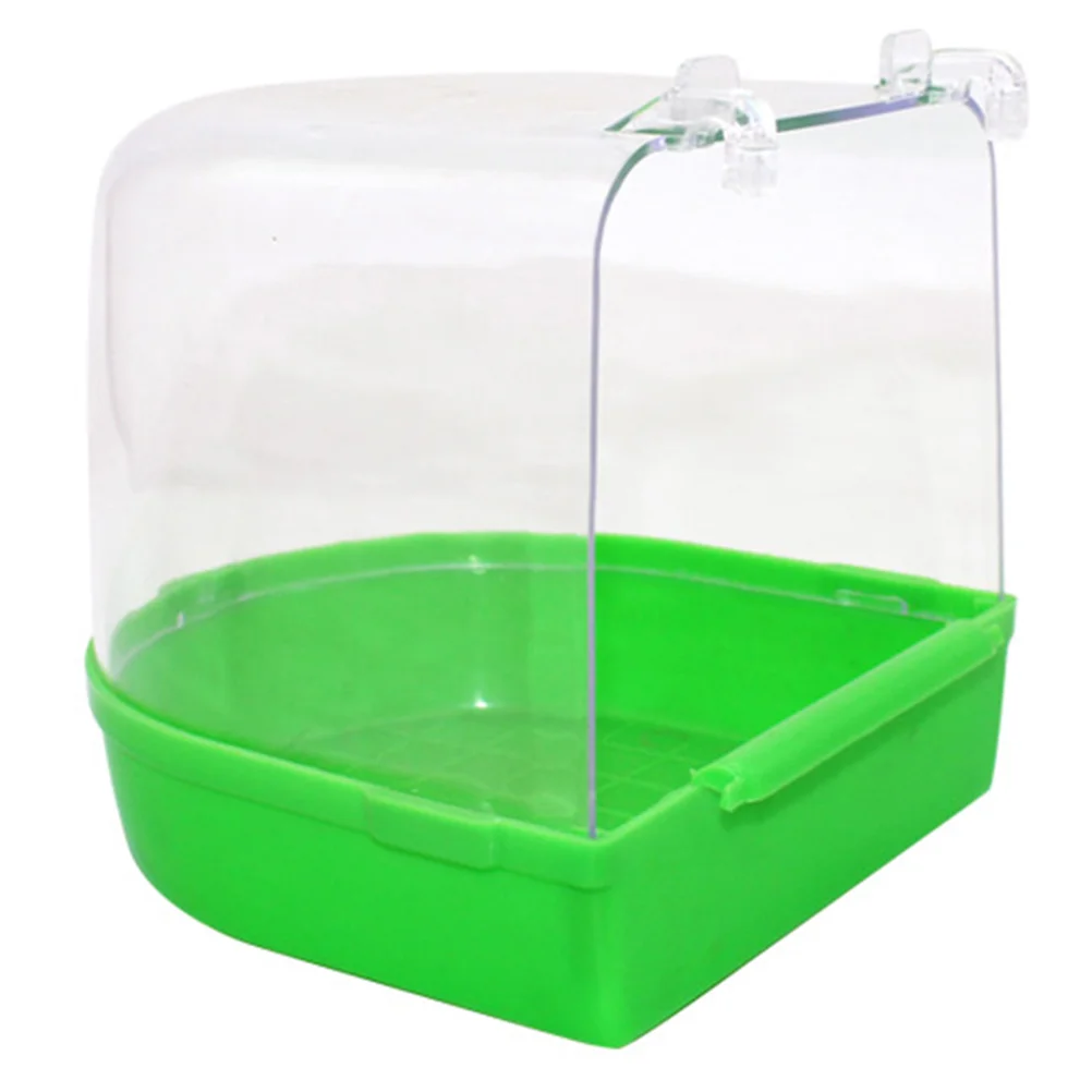 

Caged Bird Bath Multi Cage Bird Bath Covered for Small Canary Parrot (Random Color) bird bath cage