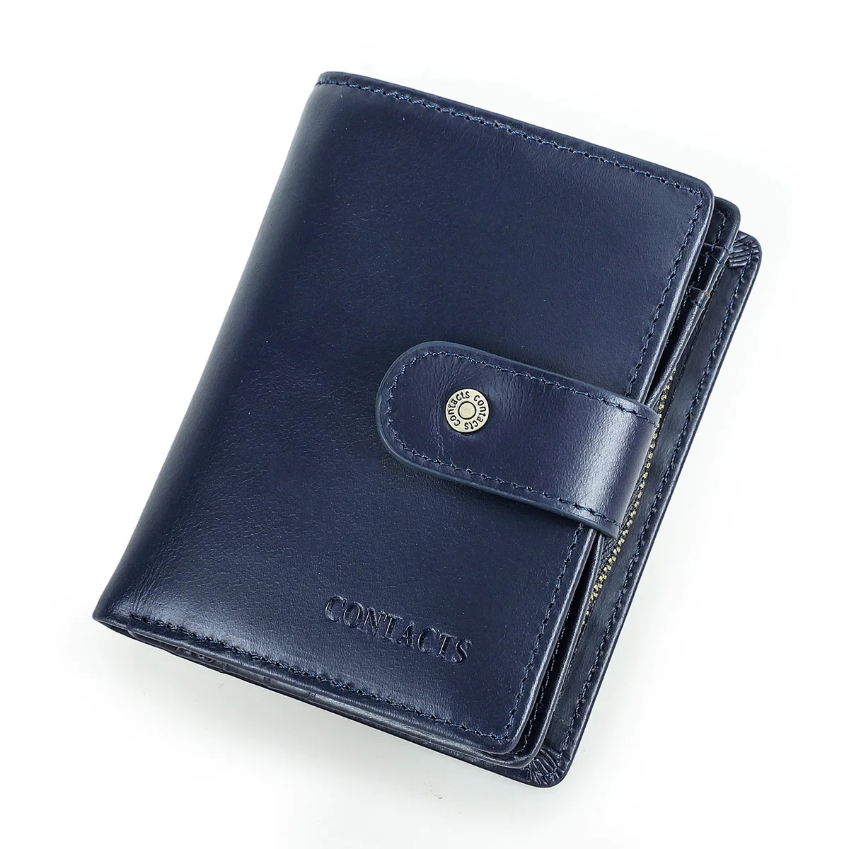 CONTACT'S Echtes Leder RFID Vintage Brieftasche Männer Mit Münzfach Kurze Brieftaschen Kleine Zipper Brieftasche Mit Kartenhalter Mann Geldbörse
