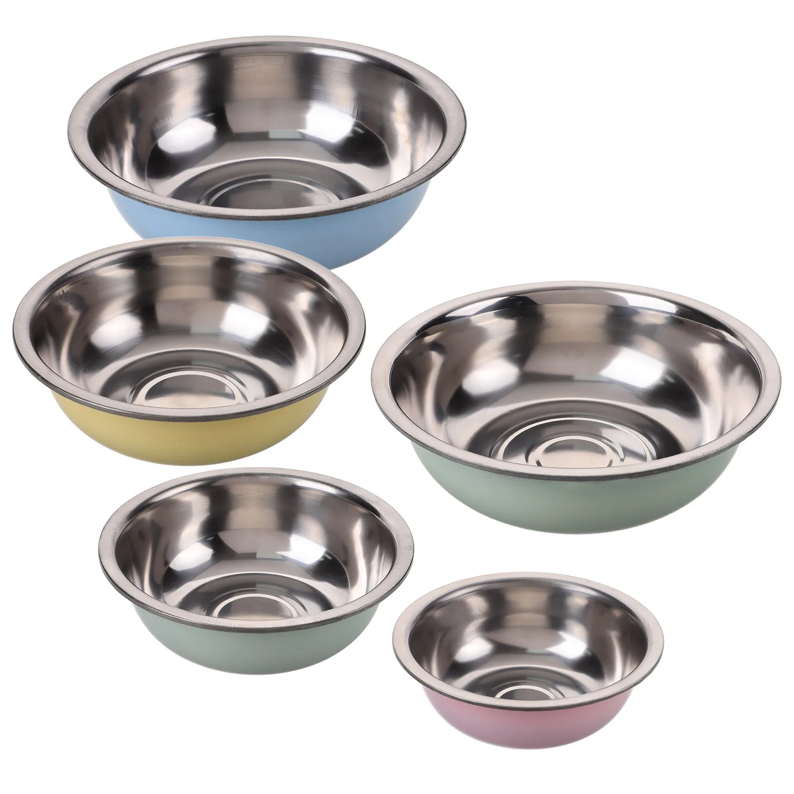 

1Set Metal Mixing Bowls Large Kitchen Salad Prep Basin Smooth Edges Safe Reliable Gift Large Soup Bowl