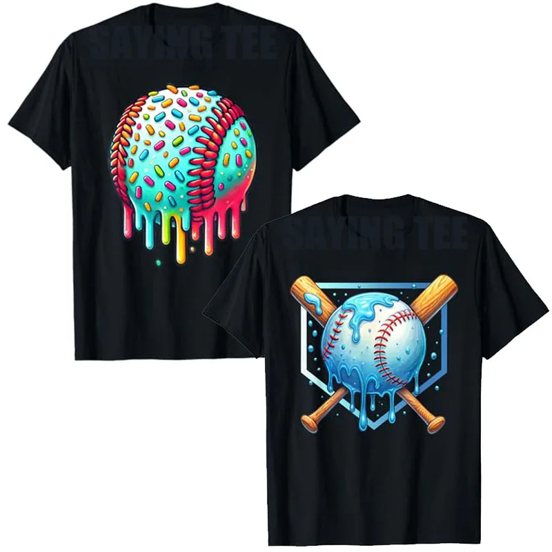 

Baseball Dripping Ice Cream Drip Youth Boys Baseball T-Shirt Softball Stuff Baseball Drip for Kids Graphic Outfit Saying Tee Top