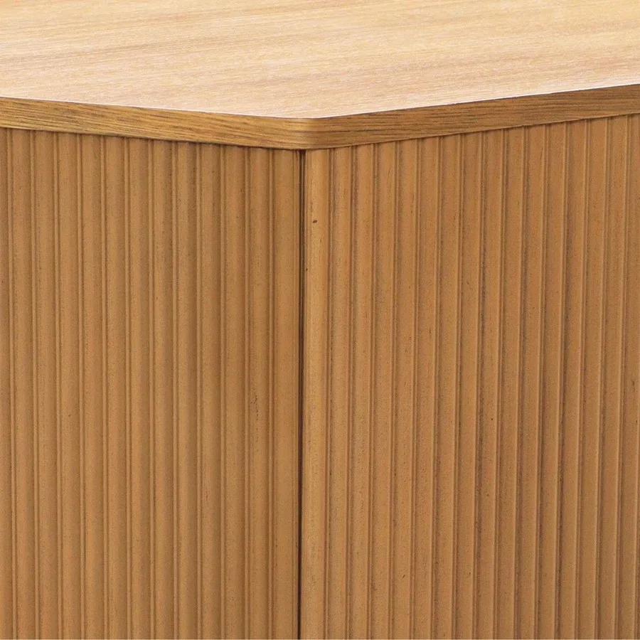 Mesa de centro hexagonal estriada