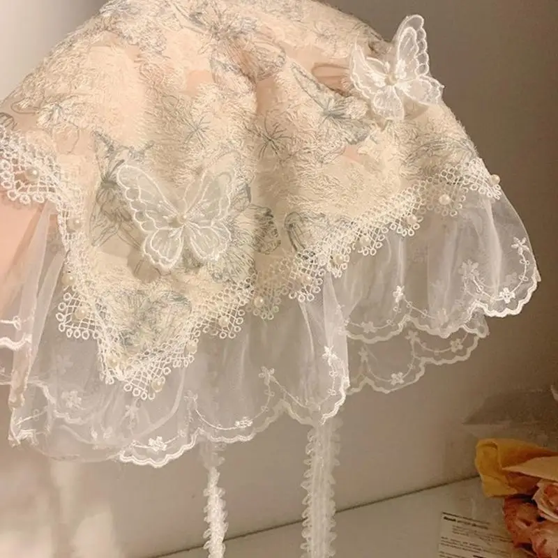 A52E Vintage Sunscreen Lady Head Scarf Spring Flower Neck Scarf Picnics Head Scarf Fashionable Women