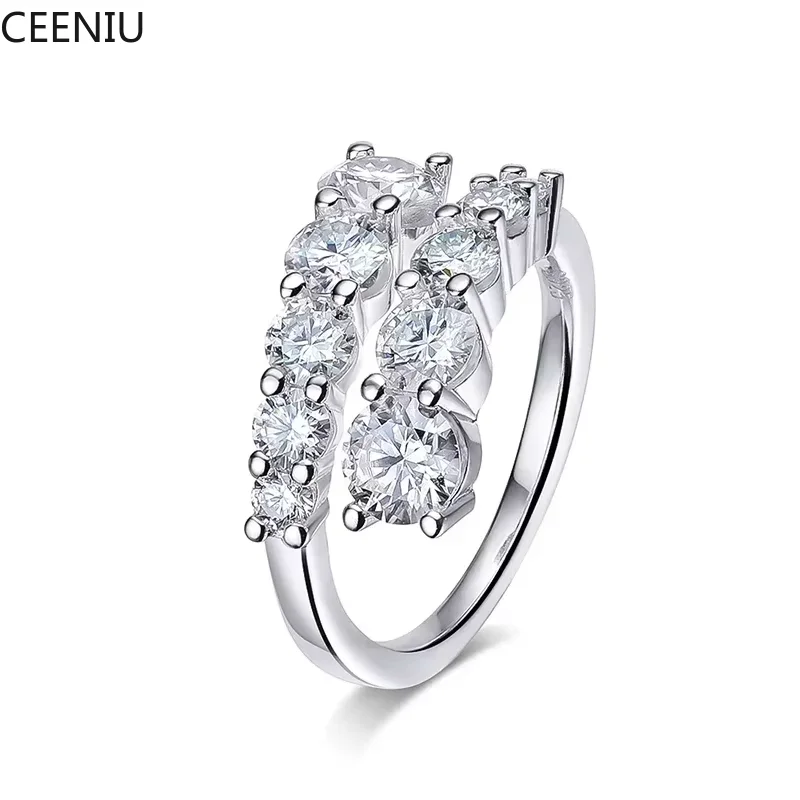 Moissanite Rings for Women Sparkling Flawless Lab Created Diamond Wedding Band S925 Sterling Silver Jewelry